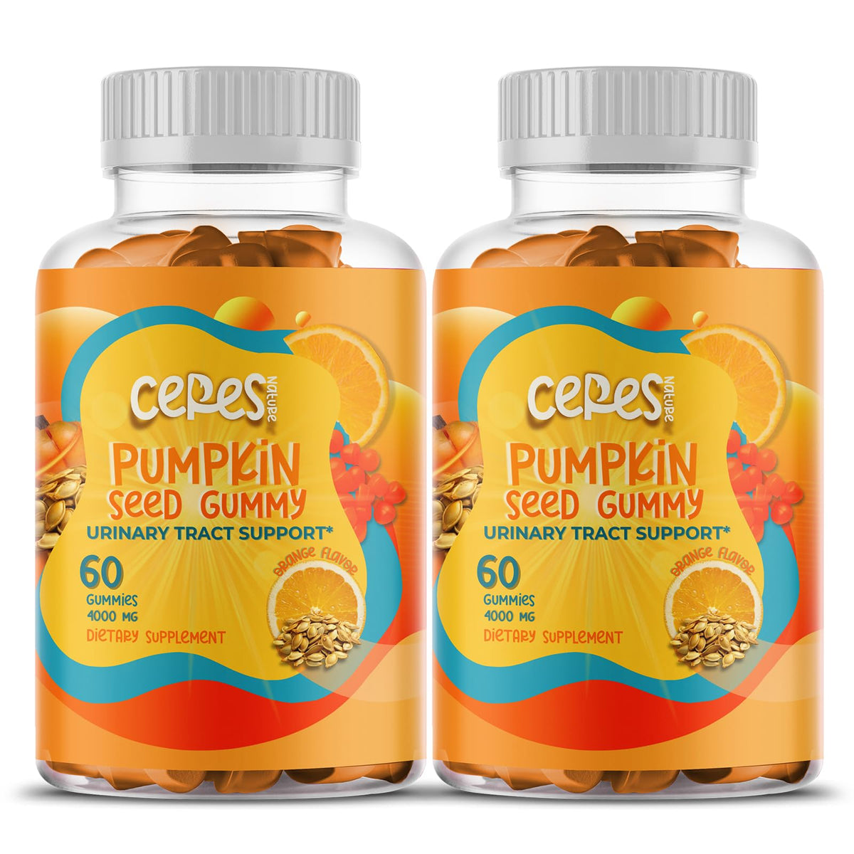 Ceres Nature Gummies Huile de Pépin de Citrouille 4000 mg vue avant avec étiquette
