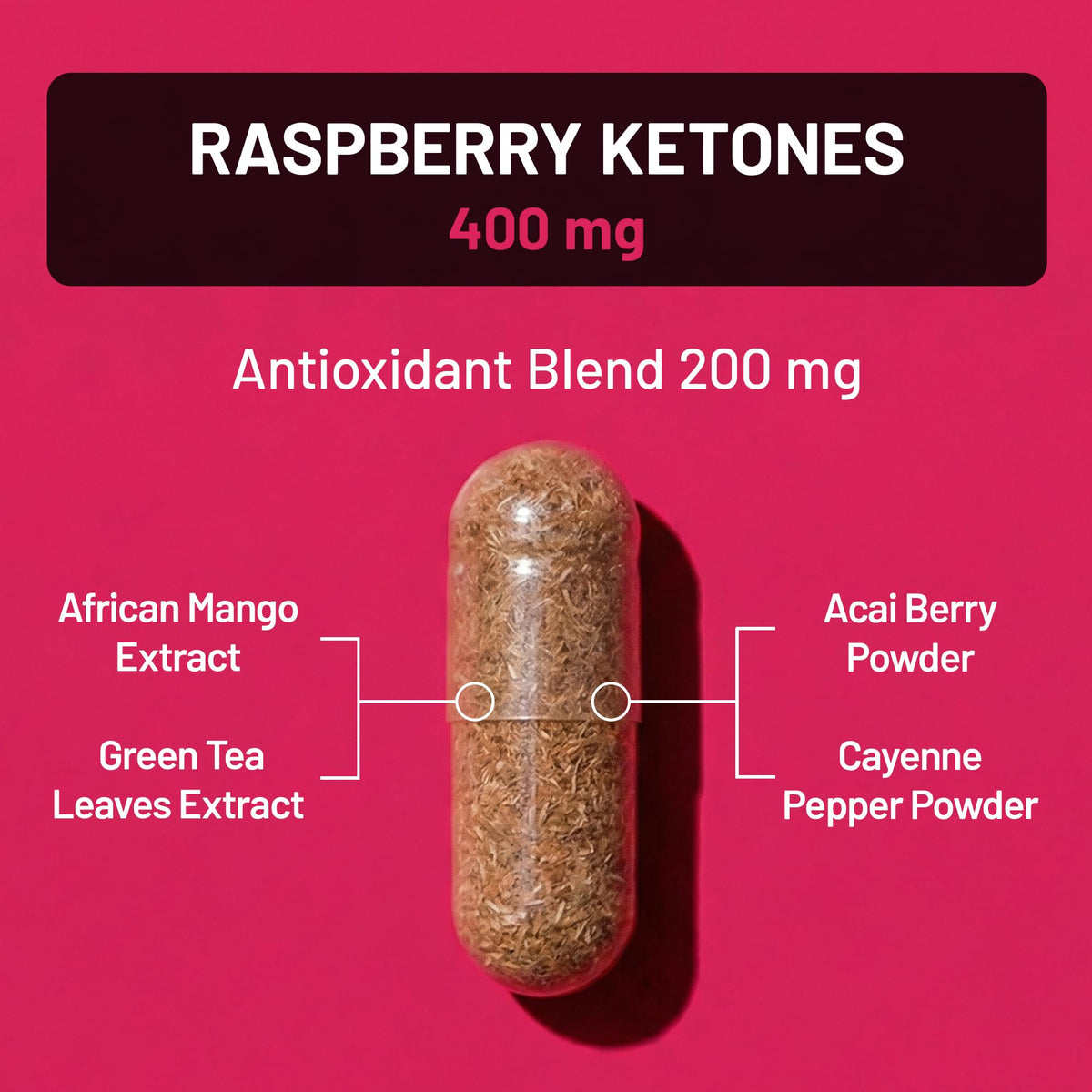 Cétones de framboise NatureWise avec acai et thé vert