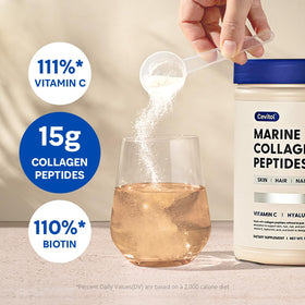 Cevitol Collagène Marin Poudre Hydrolysée 558g dans un bol de café