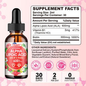 CFILIHTC Acide Alpha-Lipoïque 600mg gouttes, en milieu de vie avec un verre d'eau