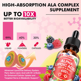 CFILIHTC Acide Alpha-Lipoïque 600mg gouttes, flacon posé sur une table en bois