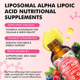 CFILIHTC Acide Alpha-Lipoïque 600mg gouttes, goutte à goutte sur une cuillère