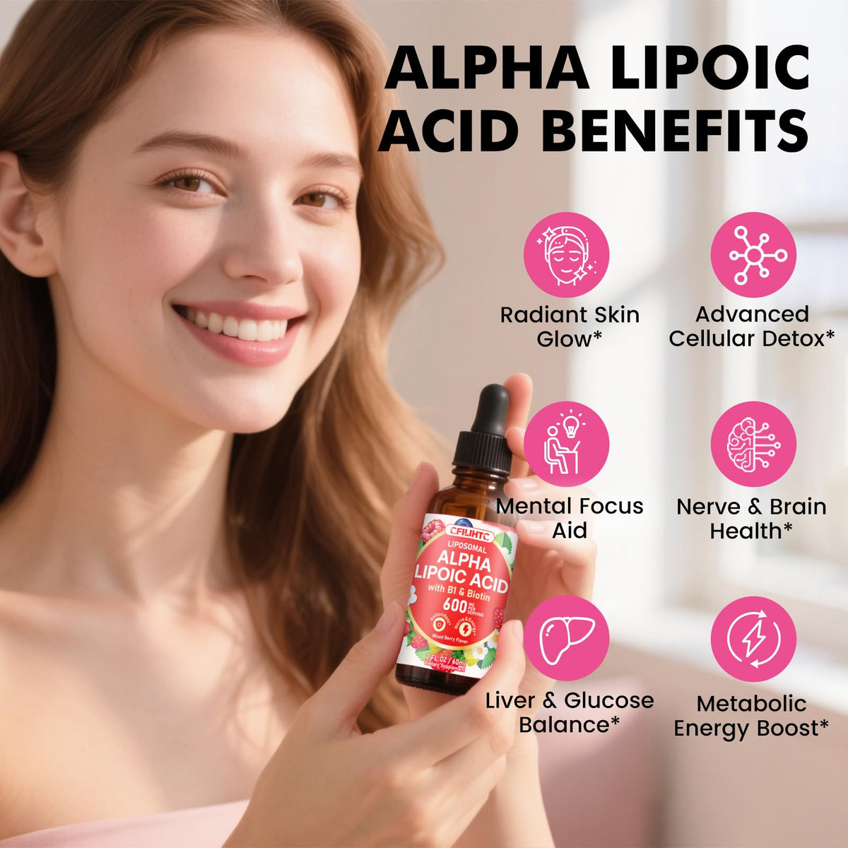 CFILIHTC Acide Alpha-Lipoïque 600mg gouttes, vue arrière avec informations nutritionnelles