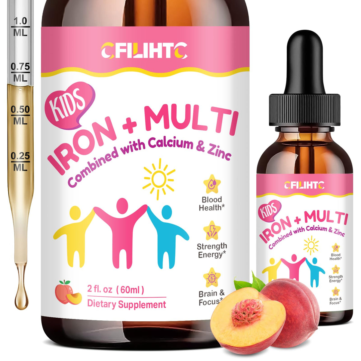 CFILIHTC Fer Liquide 60 ml bouteille avec étiquette