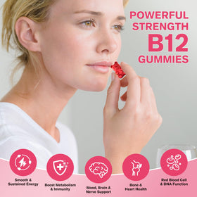 CFILIHTC Gummies de Vitamine B12 5000mcg avec fraise
