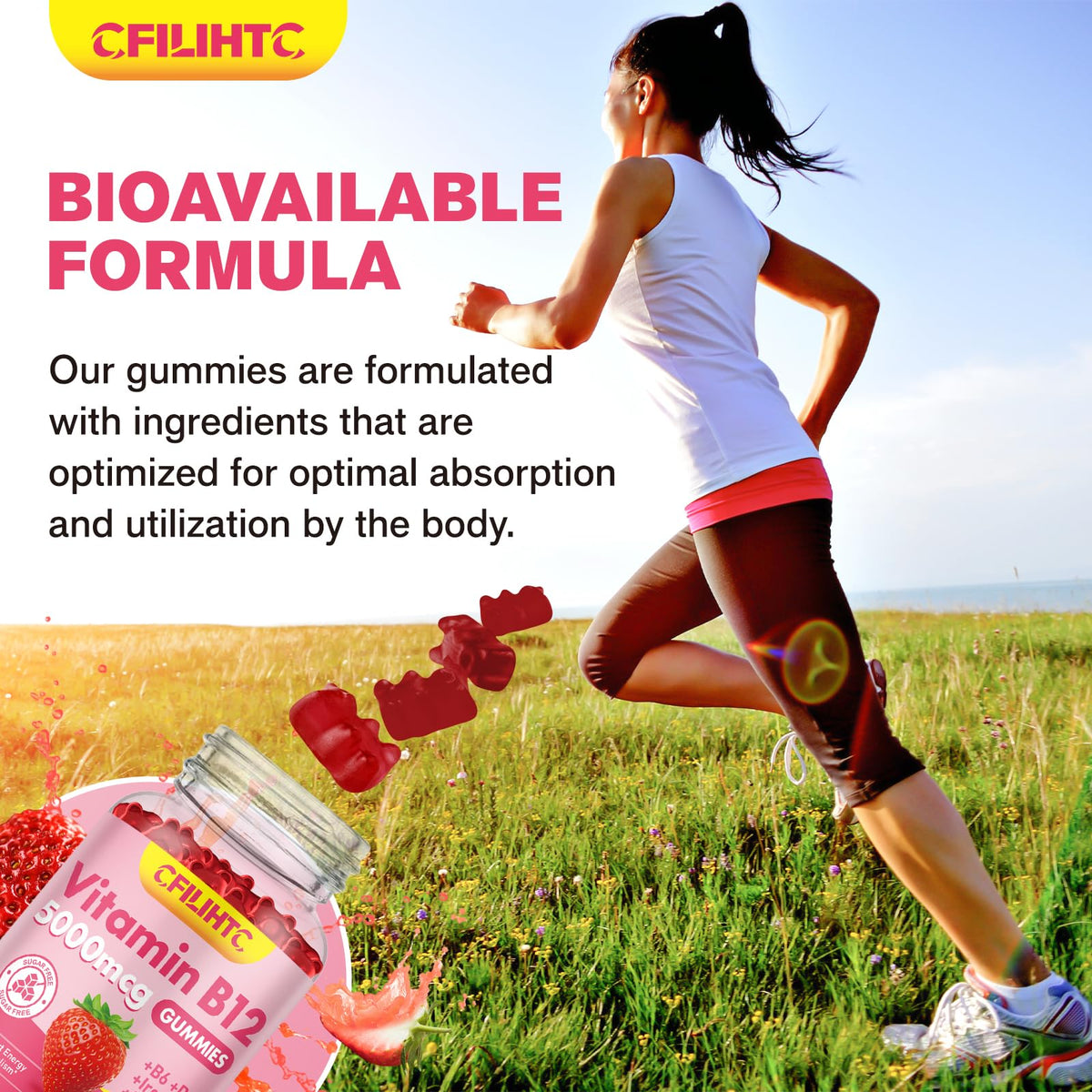 CFILIHTC Gummies de Vitamine B12 5000mcg ingrédients