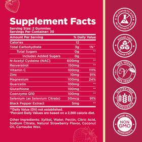 CFILIHTC Gummies NAC 600mg 120 Gummies saveur fraise emballage