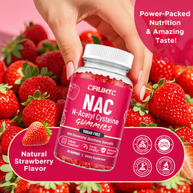 CFILIHTC Gummies NAC 600mg 120 Gummies saveur fraise en gros plan