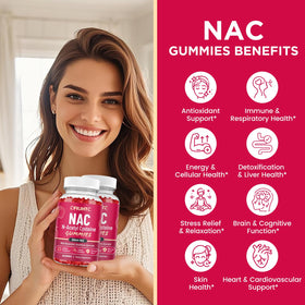 CFILIHTC Gummies NAC 600mg 120 Gummies saveur fraise vue de côté