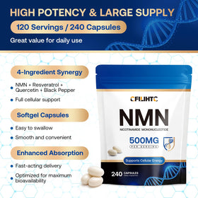 CFILIHTC NMN 500mg sur un comptoir de cuisine