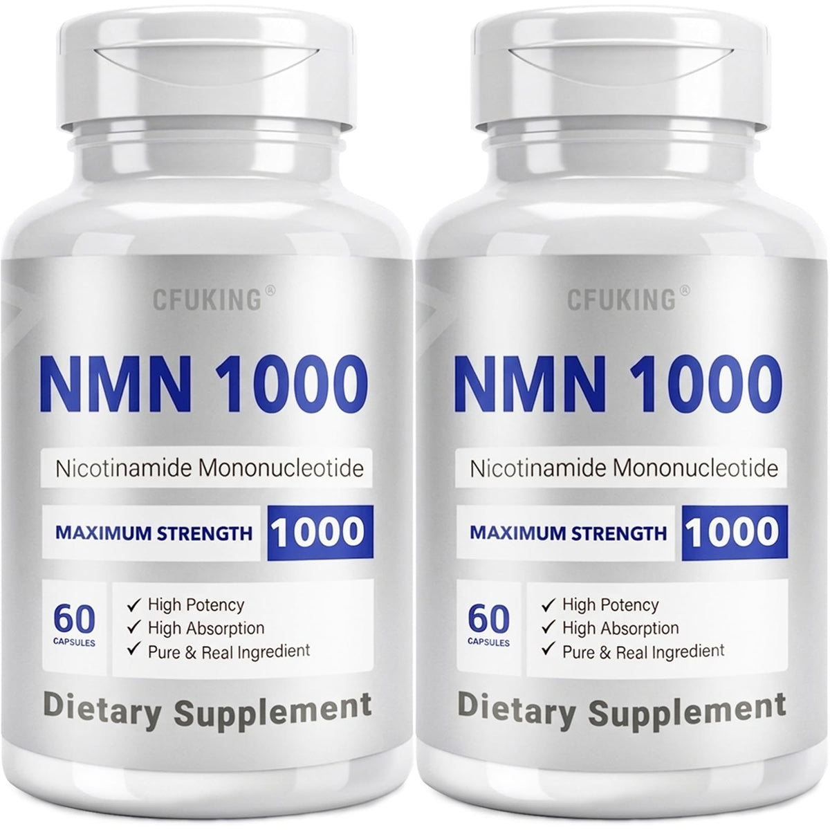 CFUKING NMN 1000mg 120 capsules vue avant du flacon