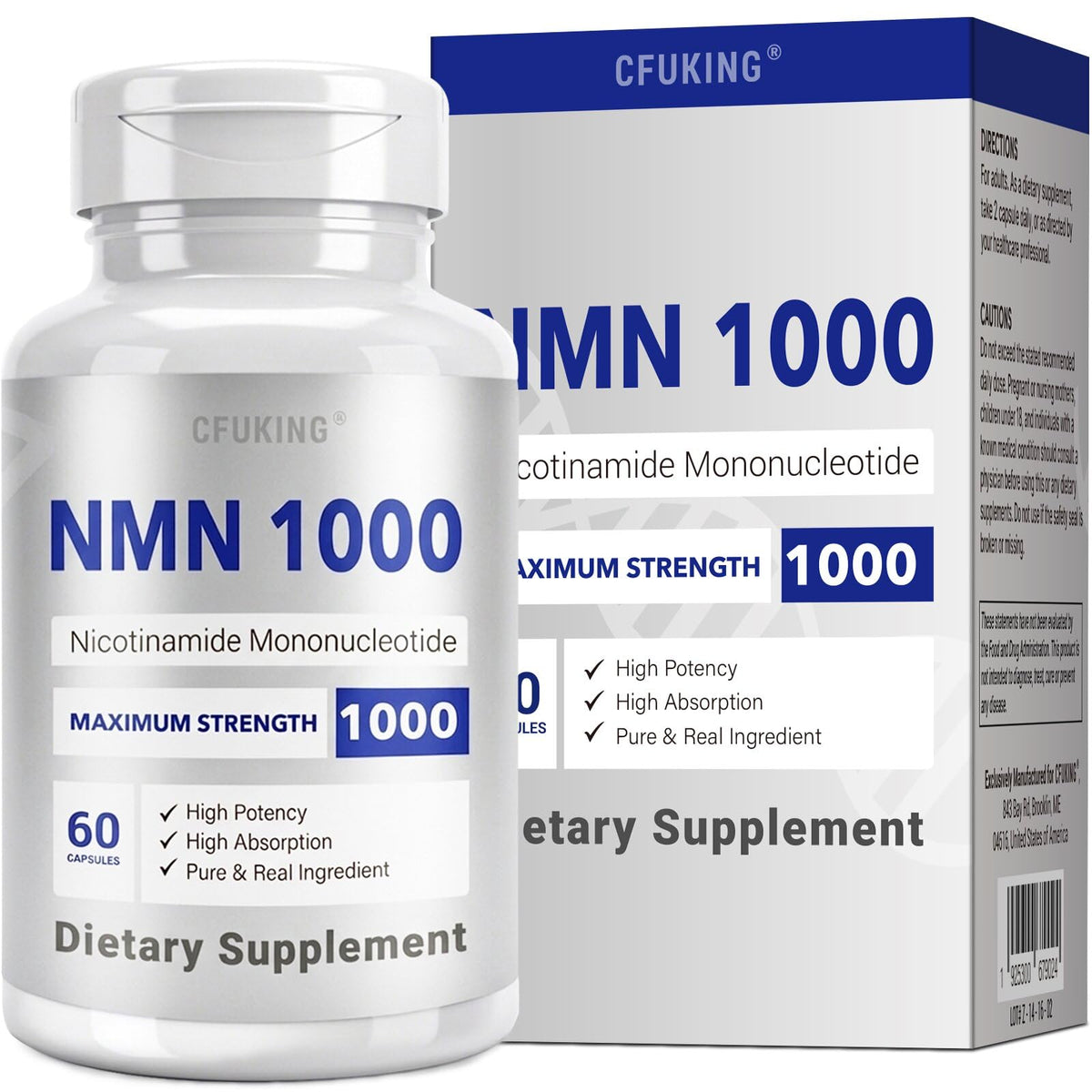 CFUKING NMN 1000mg 60 capsules vue de face