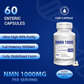 CFUKING NMN 1000mg capsules ouvertes sur une table