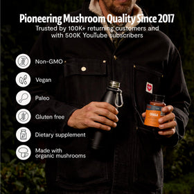 Chaga FreshCap sur un fond en bois naturel
