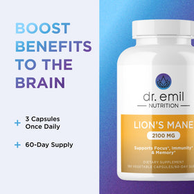 Champignon Lion's Mane Bio DR. EMIL NUTRITION avec ingrédients naturels