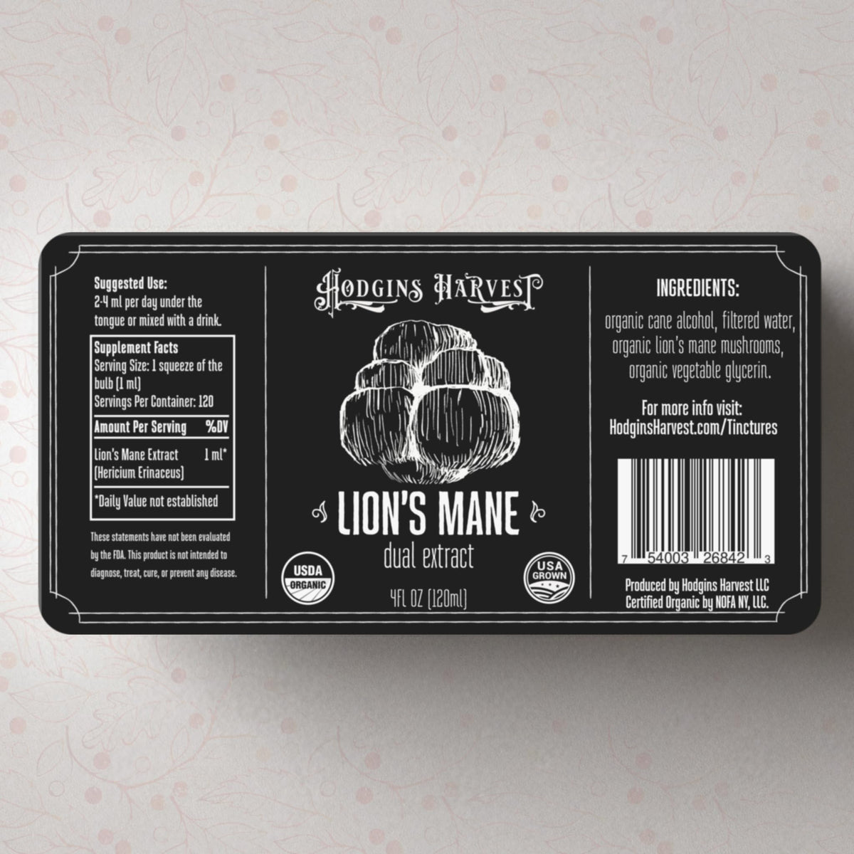 Champignons Lion's Mane bio utilisés dans l'extrait