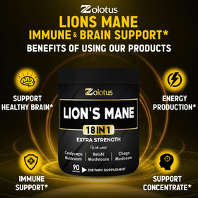 Champignons Lion's Mane Zolotus avec fond naturel