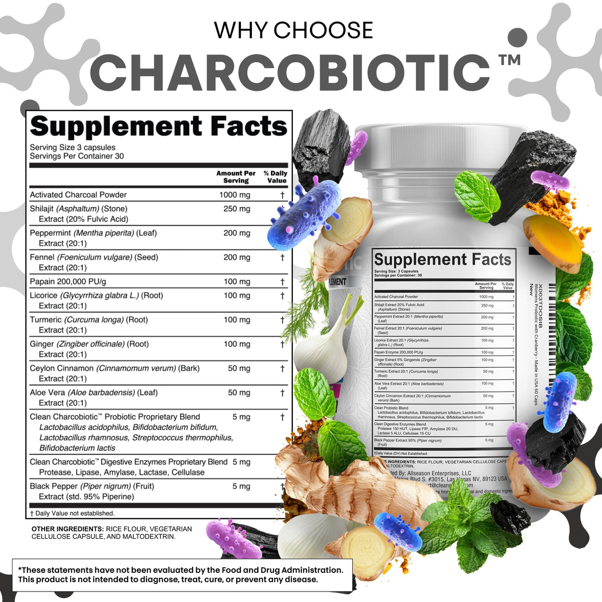 CharcoBiotic capsules de charbon actif ouvertes