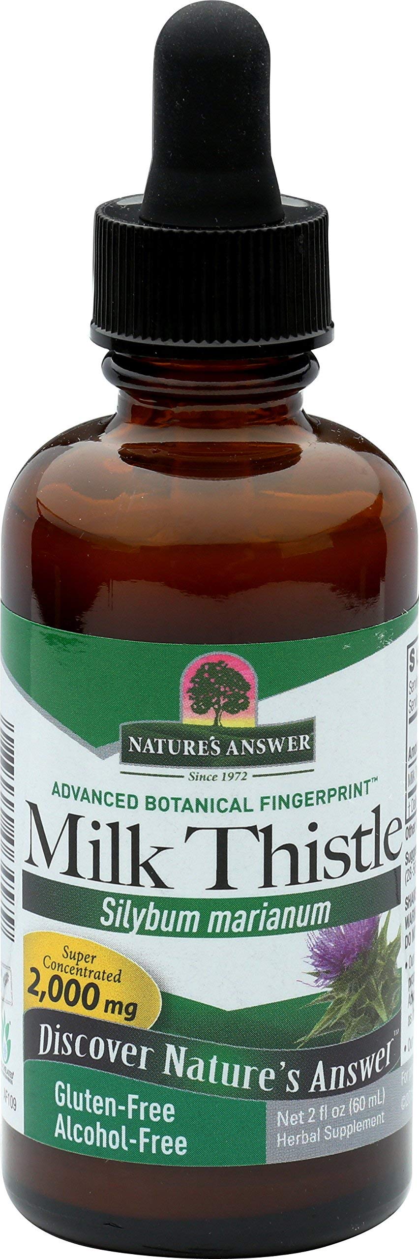 Chardon-Marie Nature's Answer 2000 mg flacon avant avec étiquette