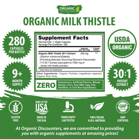 Chardon-Marie Organic Discounters 30:1 avec verre d'eau