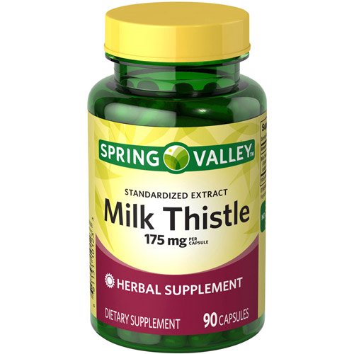 Chardon-Marie Spring Valley 175 mg 90 capsules, vue avant du flacon