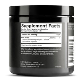 Chardon-Marie Toniiq 1000mg pilules sur une table