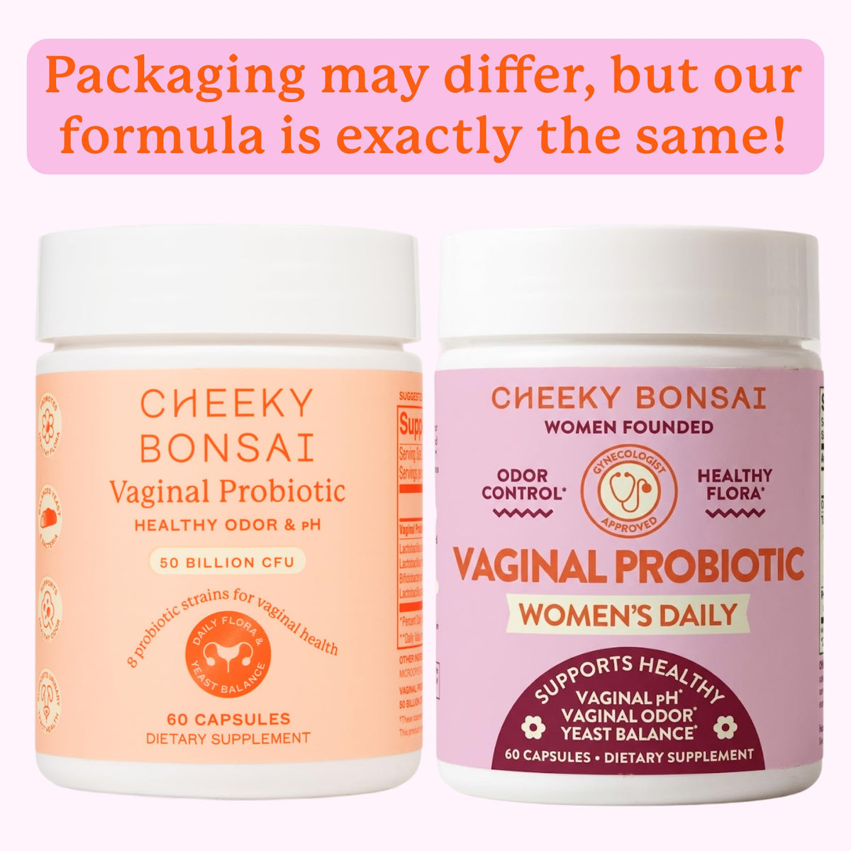 Cheeky Bonsai Probiotique Vaginal capsules avec étiquette