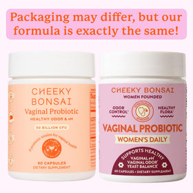 Cheeky Bonsai Probiotique Vaginal capsules avec étiquette
