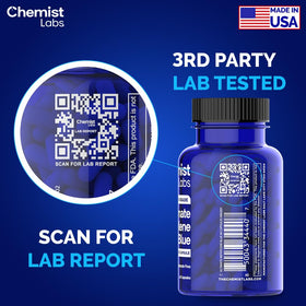 Chemist Labs Methylene Blue capsules on a wooden table