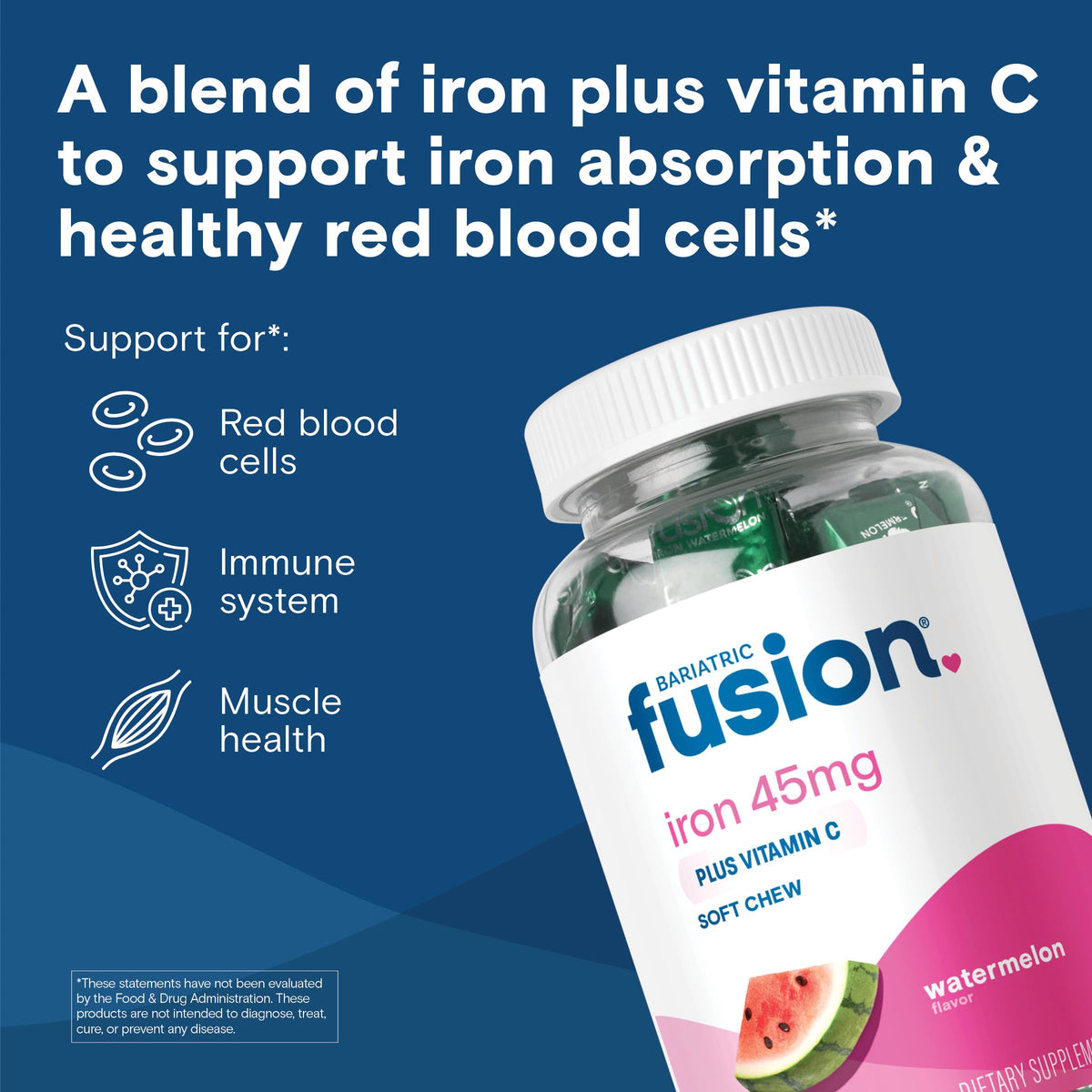 Chewable iron soft chew de Bariatric Fusion, texture douce