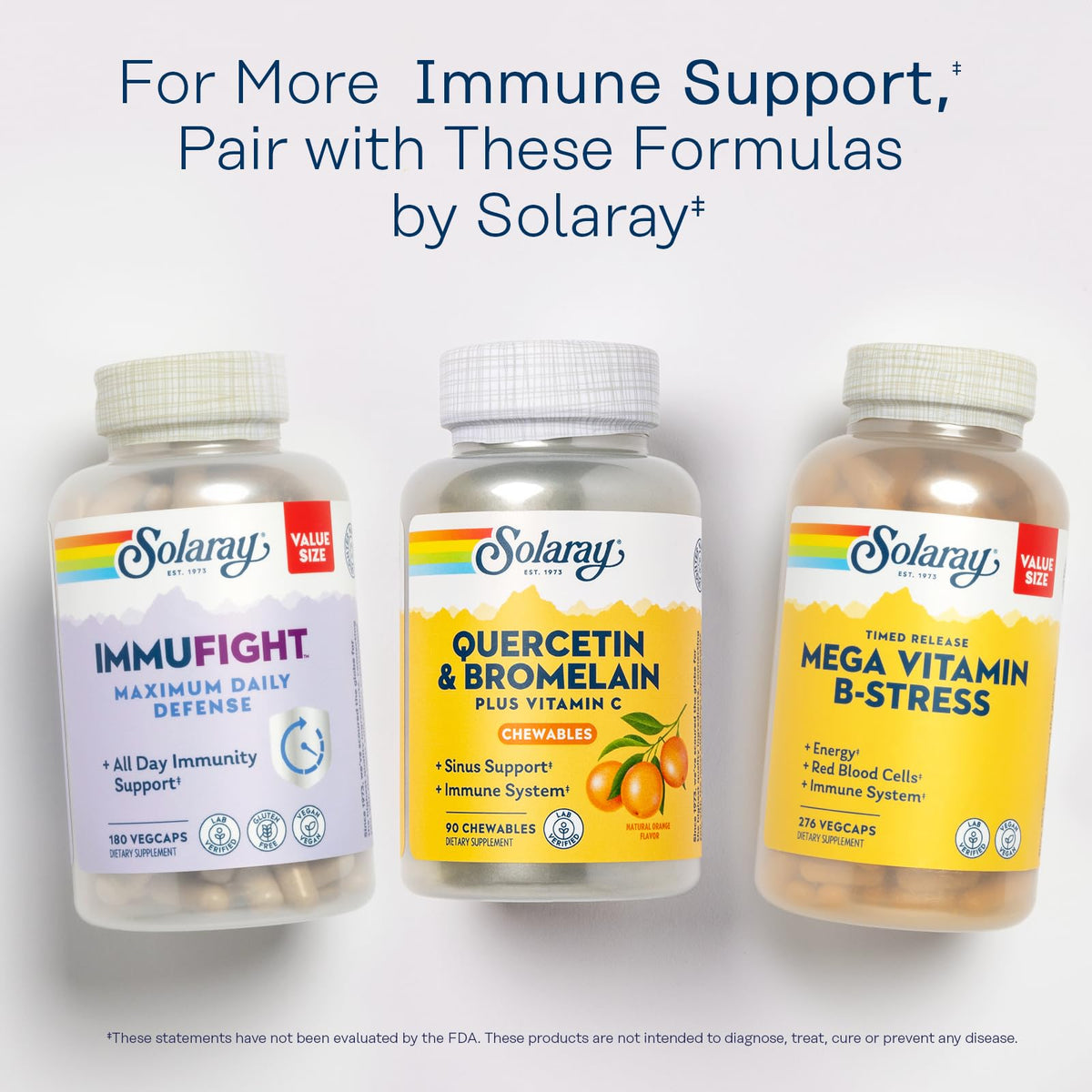 Chewables SOLARAY Quercétine Bromélaïne dans la main