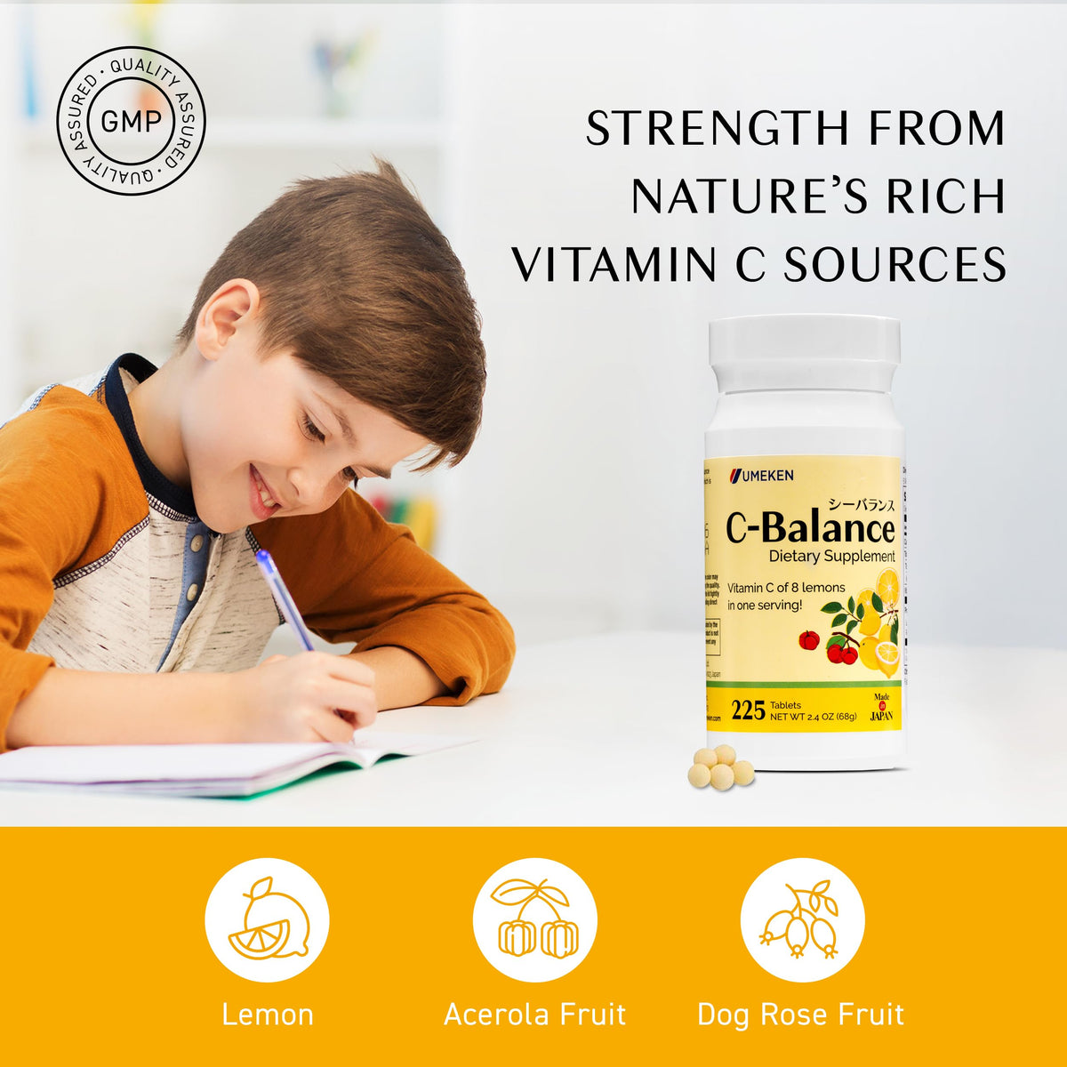 Chewables Umeken C-Balance présentés sur une table