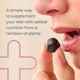 Chews aux Baies Juice Plus+ en gros plan montrant la texture