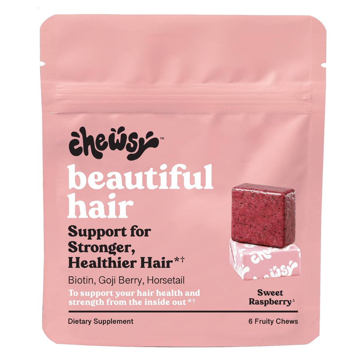Chews de Beauté CHEWSY vue de face avec emballage individuel