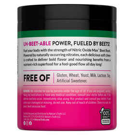 Chews de Betterave Nature's Truth paquet ouvert avec chews visibles