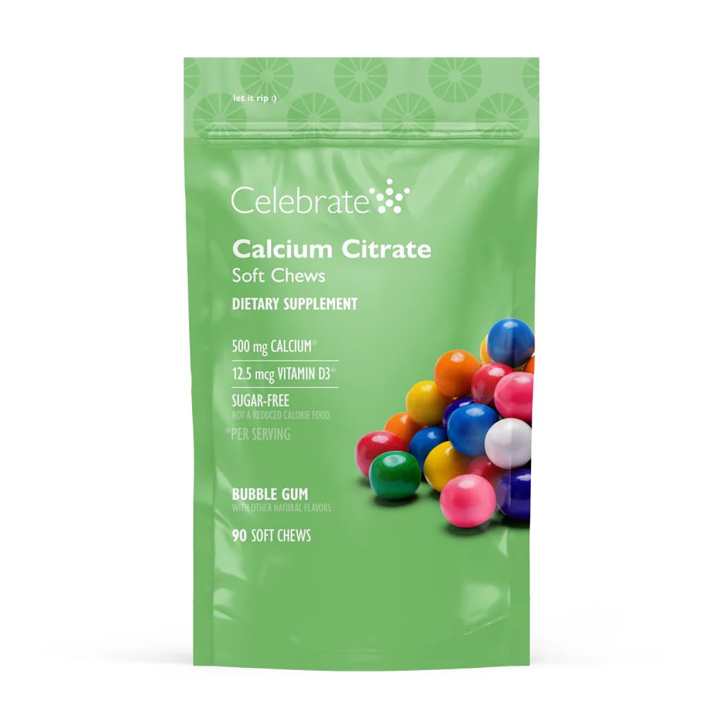 Chews de calcium Celebrate 500 mg avec Vitamine D3, emballage avant