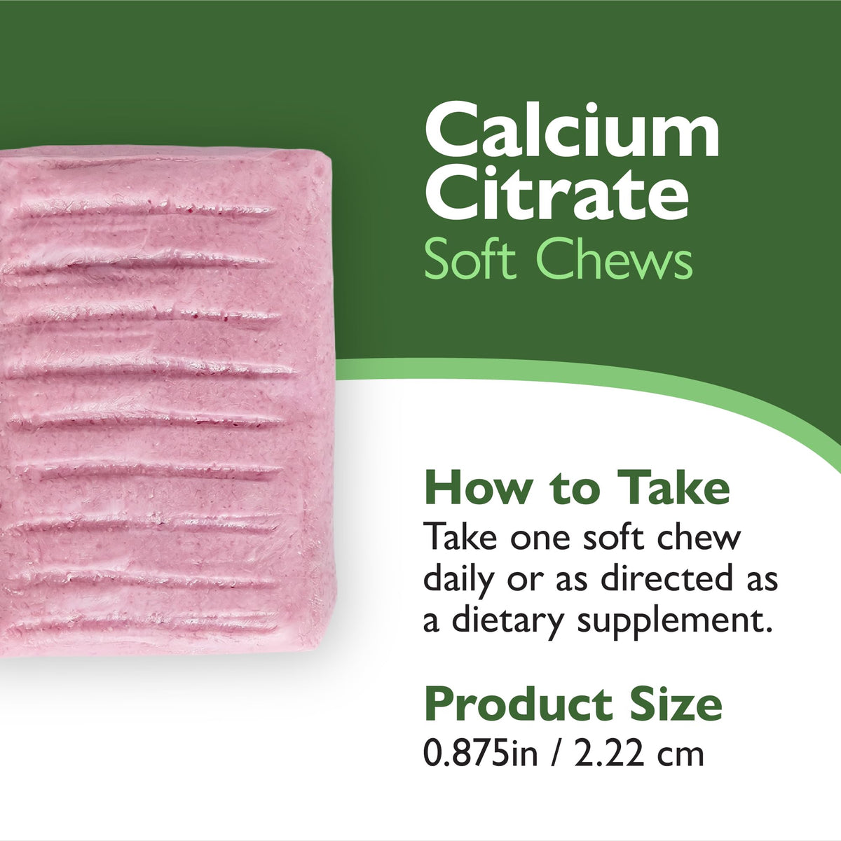 Chews de calcium Celebrate 500 mg, goût gomme balloune