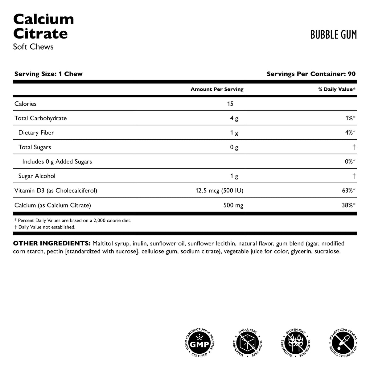Chews de calcium Celebrate 500 mg, présentation des chews