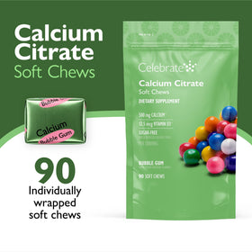 Chews de calcium Celebrate 500 mg, vue de côté