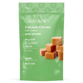 Chews de calcium citrate au caramel Celebrate, emballage avant