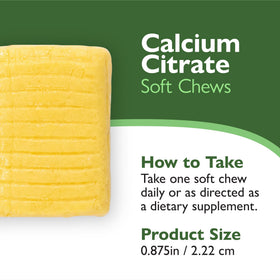 Chews de calcium citrate au citron sur une table