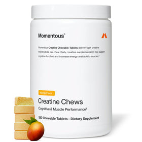 Chews de créatine Momentous au goût de mangue, emballage avant