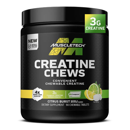 Chews de Créatine MuscleTech saveur agrumes, vue avant