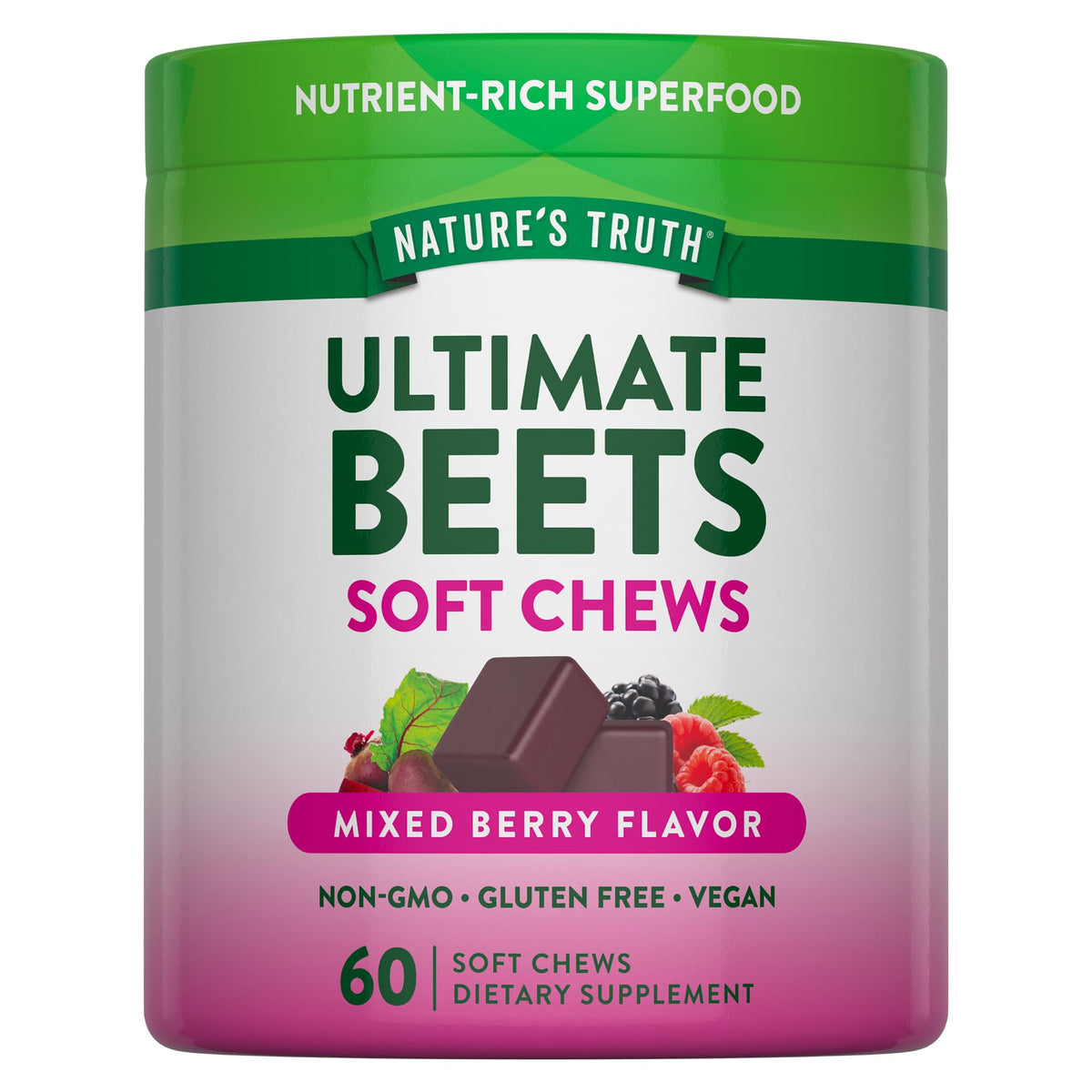 Chews de Racine de Betterave Nature's Truth, emballage avant