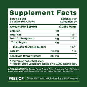 Chews de Racine de Betterave Nature's Truth, texture moelleuse
