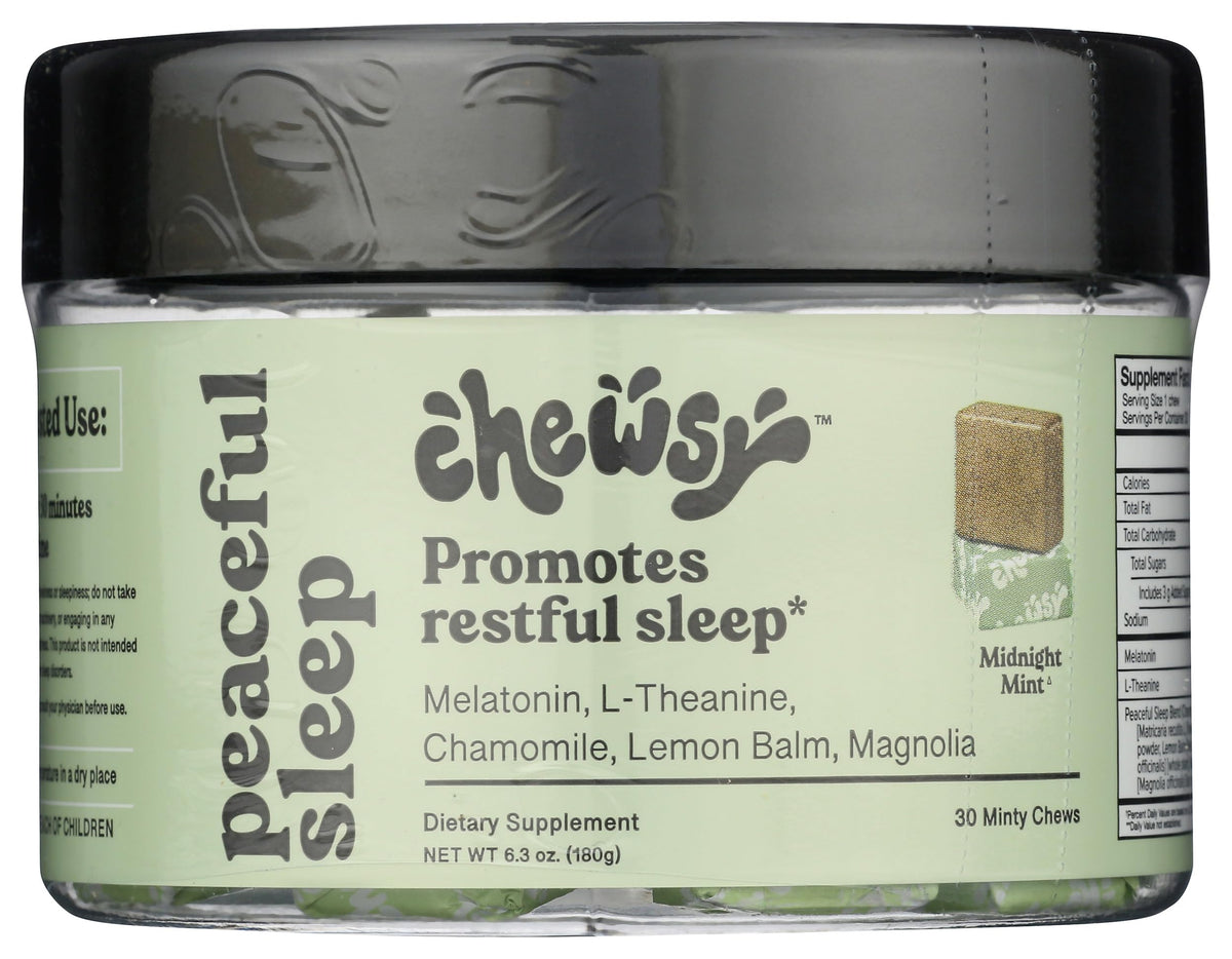 Chews de Sommeil Paisible CHEWSY en présentation sur une table