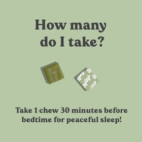 Chews de Sommeil Paisible CHEWSY montrant le goût menthe