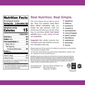 Chews Juice Plus+ aux Baies dans une main, prêt à être consommé