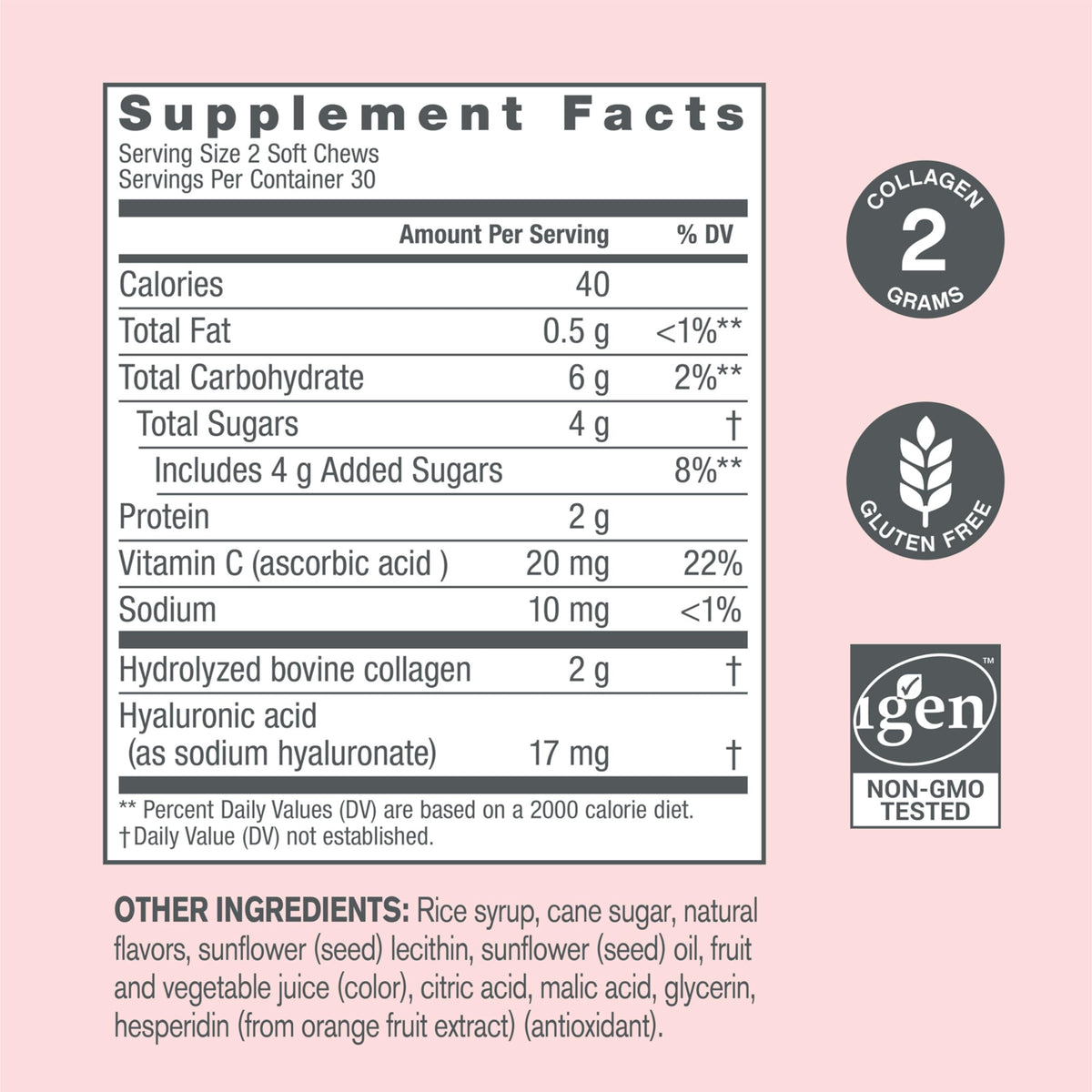 Chews NeoCell Collagen Peptides 60 Soft Chews vue de côté