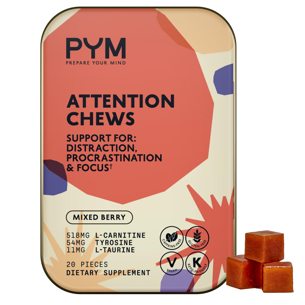 Chews PYM Attention baies mélangées, paquet de 20 unités